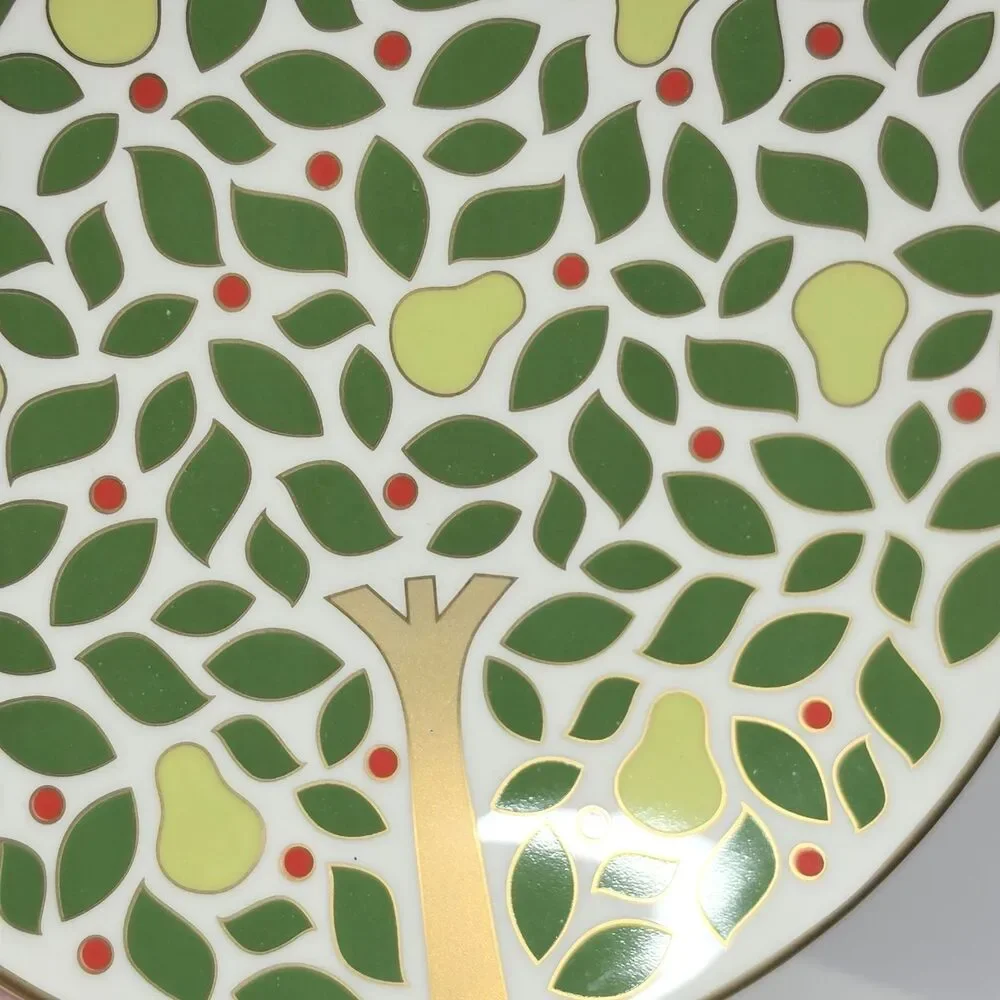 Kate Spade Lenox Pear Tree Point SET of 4 Tidbit Party Holiday Plates 6 Inches